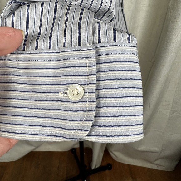 NEW! Ralph Lauren Rugby Button Up Shirt Dress Blue White Ticking Stripe Size 6 - Picture 7 of 16